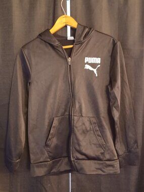 PUMA International Sportswear Pullover Hoodie Kids Black Size L (14-16)
